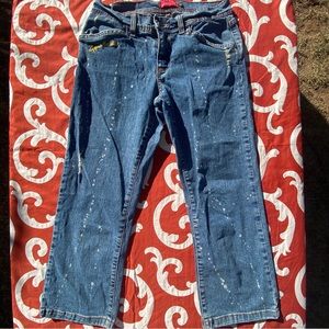 Vintage Apple Bottom Jeans Size 8 29 Capri Denim Jean paint splatter design